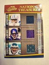 Randy Moss Michael Irvin Terrell Owens 2005 National Treasures Triple Patch /50