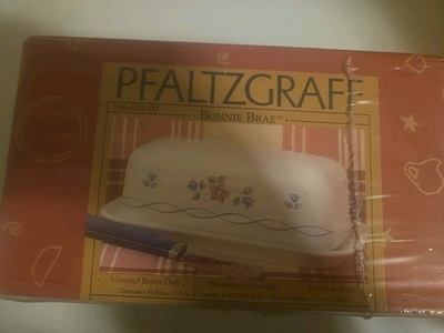 #ad #ad New Vintage Pfaltzgraff Bonnie Brae Butter Dish In Original Box Never Opened $30.00