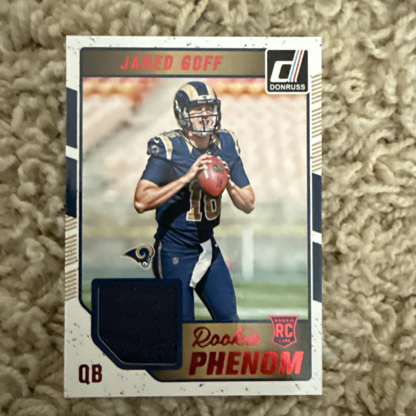 Jared Goff Panini Donruss Rookie Phenom Jersey Relics #21 Base