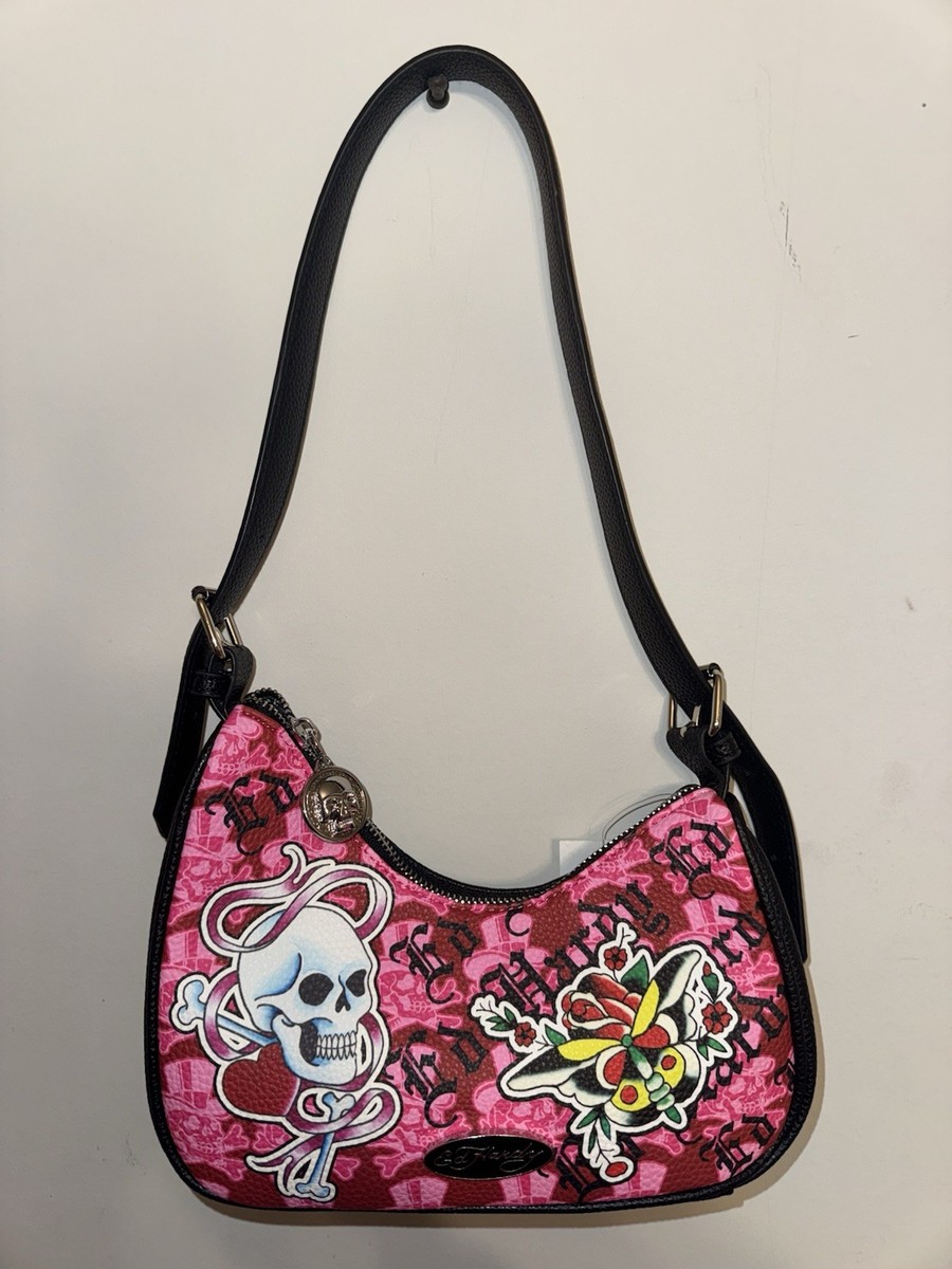 Viral Ed Hardy Pink Shoulder Bag New With Tag | eBay