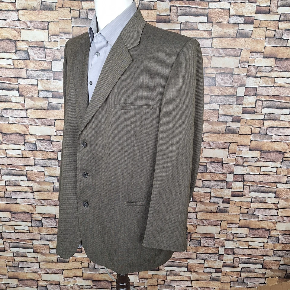 Traje de 2 piezas para hombre J Ferrar 46L 36X32 oliva cabeza de clavo 3 botones sin ventilación Foto 3 de 4