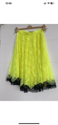 Christopher Kane Women's Skirt UK 8 In Neon Yellow Lace Midi