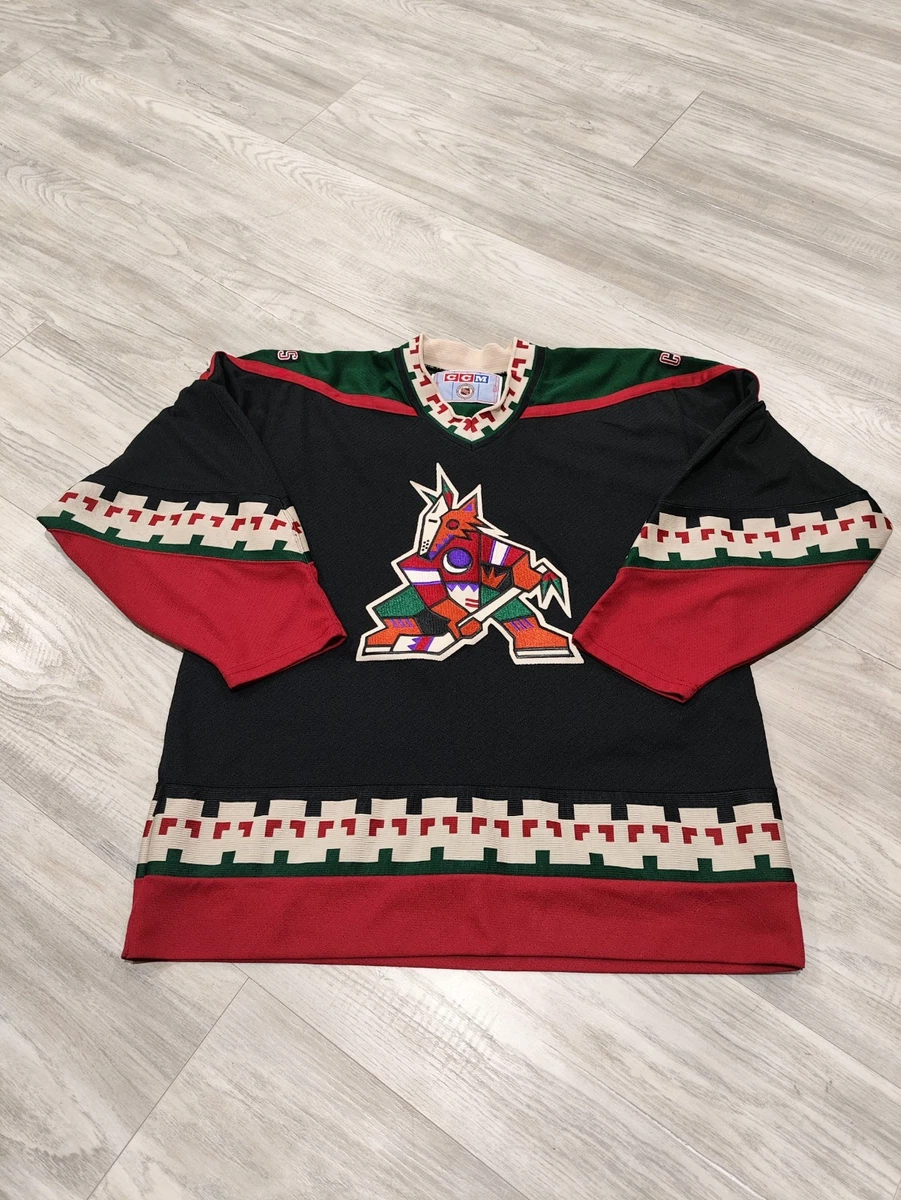 Maillot Vintage CCM Arizona Coyotes LNH - Taille 2XL Noir, Années 90, Occasion