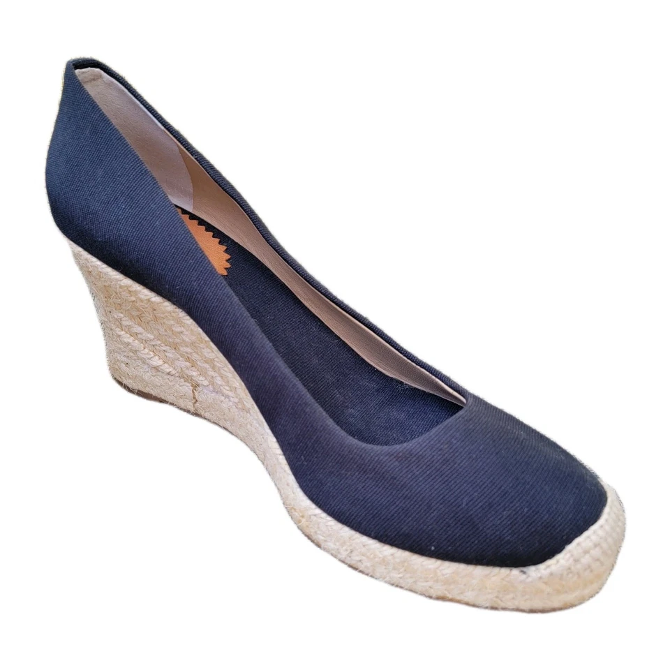 Zapatos alpargata de cuña de lona negra para mujer J.Crew talla 8 Preppy Resort mínimos  Foto 4 de 4