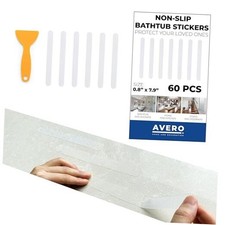 AVERO 60PCS Anti Slip Shower Stickers, Safety Bathtub Strips Transparent/Clear