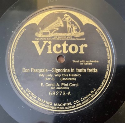 Antonio Pini-Corsi   78 rpm Victor 68273: Don Pasquale-Signorina in tanta fretta