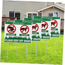 4 Pcs No Peeing and No Pooping Dog Sign with Metal Stakes 12 x 16 Inches Keep