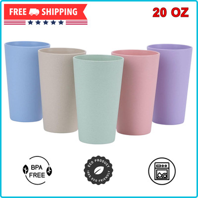 Wheat Straw Unbreakable Cup| 20oz Reusable Water Drinking Glasses| BPA Free