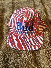 Vintage 90s Bud King of Beers Snapback Cap Hat Made in USA READ FLAW