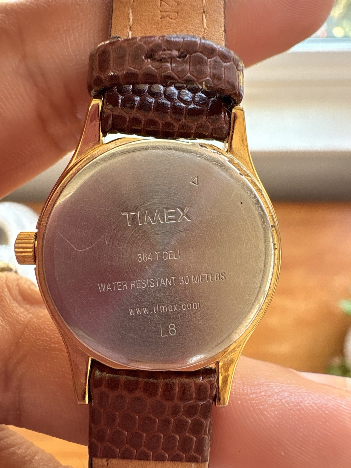 Timex Moon Phase Women's Watch 90's Gold Tone Dress Leather Strap image 3