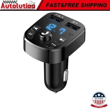 Bluetooth 5.0 Car Wireless FM Transmitter Adapter Hands-Free 2USB PD Charger AUX