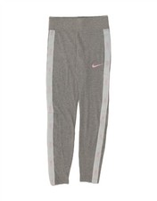 NIKE Womens Graphic Leggings UK 8 Small Grey Colourblock Cotton BX22