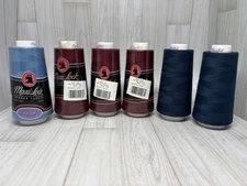 Maxi Lock Serger Thread 6 Mixed Lot - Some New - Some Slightly Used - All in GC