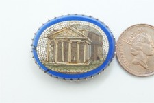 ANTIQUE GOLD MOUNTED MICROMOSAIC BROOCH c1820 PANTHEON ROME