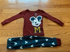 NWOT DISNEY JR Boy 3T Snug Fit 2 PC Mickey Mouse Theme Cotton PJ Set