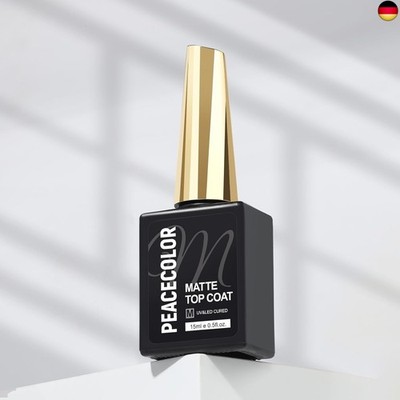 15ml Matte Top Coat Gel UV, Matt UV Nagellack Gel Polish für Gelnägel Nail Art M
