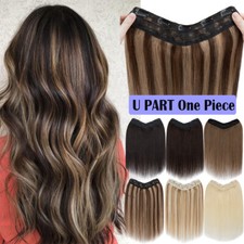 Clip In 100 Real Remy Human Hair Extensions Thick One Piece U Shape 8-24Inch US