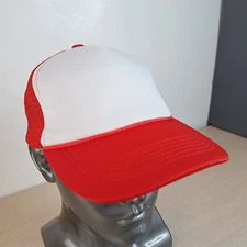 CHOKO LIDS BLANK/NO LOGO ADJUSTABLE SNAPBACK TRUCKER/MESH HAT/CAP RED/WHITE FOAM