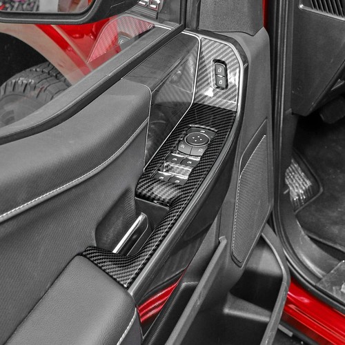 7PCS Carbon Fiber Window Lift Panel Switch Cover Trim For Ford F150 2021+ 4 Door - Picture 8 of 13