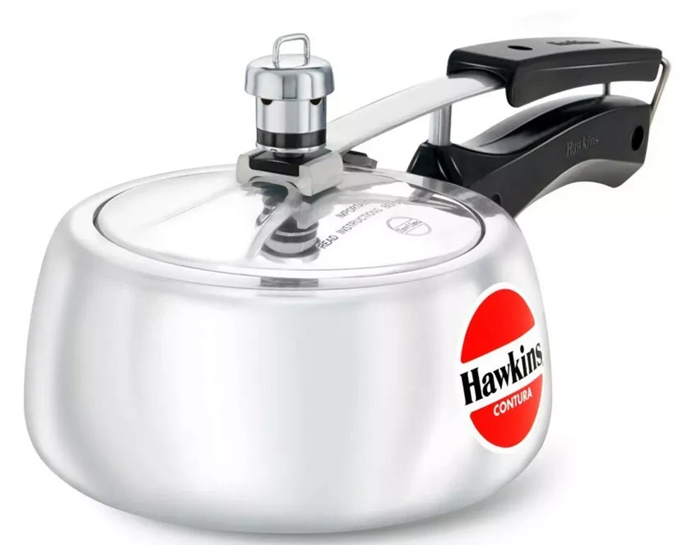 Hawkins Contura Pressure Cooker 1.5 LTR Aluminum Silver Color Best Kitchen Gift