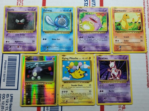 Cartes Pokémon 2016 ~ Pikachu volant, Mewtwo, magnémite, Poliwag, Charmander - Photo 1/19