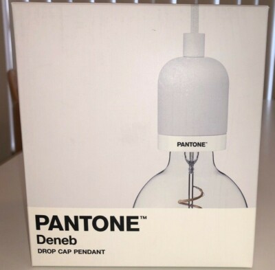 Pantone Deneb Drop Cap Pendant Brilliant White Hanging Light Fixture - New!
