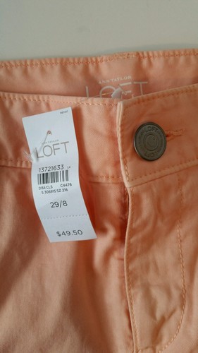 Pantaloncini donna Ann Taylor Loft Peach arancione chiaro taglio orlo grezzo taglia 29/8 nuovi con etichette - Foto 6 di 7