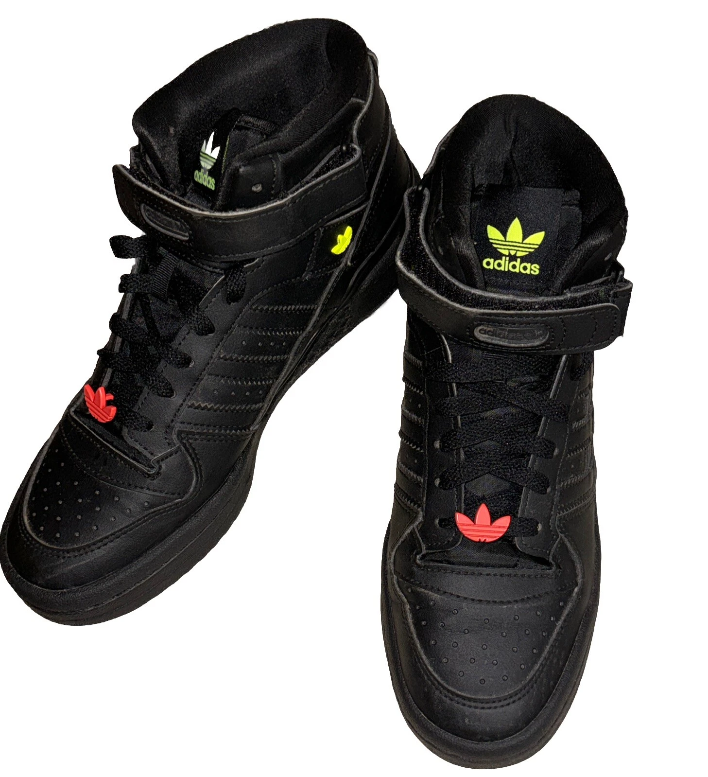 Adidas Originals Forum Mid J Sneakers Nero Rosso Blu Giallo Trifoglio Giovanile Tg 6