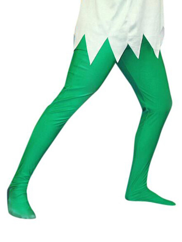 Men's Green Adult Elf Lycra Tights 