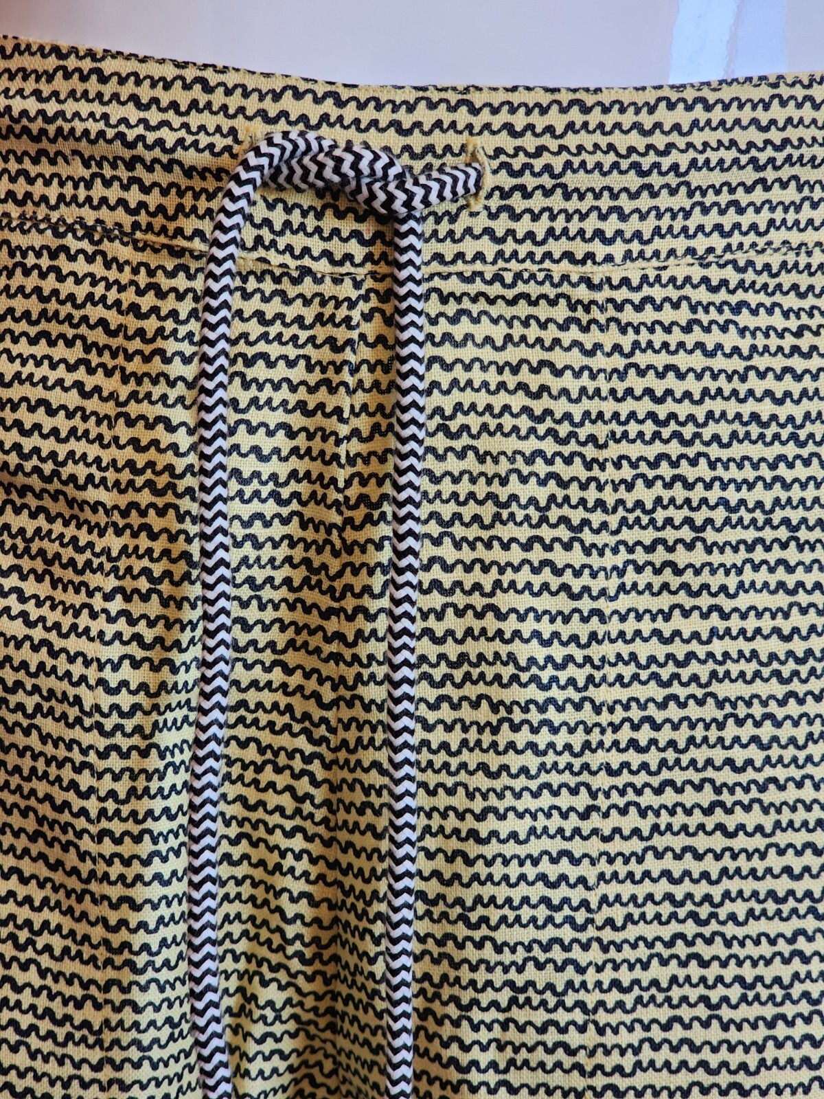 OAS Ladies 5505-03 Yellow Black Dimi Mojave Linen Trousers Pants Size M New image 3
