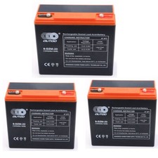 3 Pack 12V 24Ah 6-DZM-20 Lead Acid Battery For Electric Golf Cart Go Kart ATV
