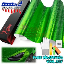 PET Damascus Steel Forged Carbon Fiber Satin Beast Green Car Vinyl Decal Sticker