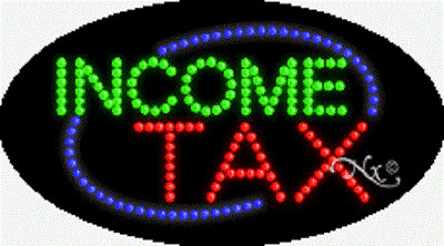 NEW “TAX SERVICE" 27x15 OVAL SOLID/ANIMATED LED SIGN w/CUSTOM OPTIONS 24129 