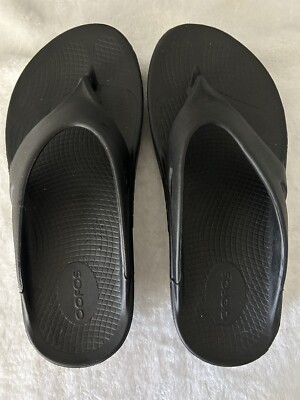 Oofos Black Flip Flops Size 9 OOFOS OOlala Sandal Womens Black Flip Flop Thong Size 9 | eBay main image 4