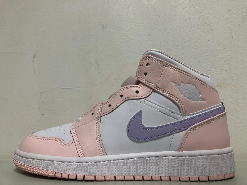 Nike Air Jordan 1 Mid GS Rosa Lavado Violeta Blanco Escarcha FD8780-601 Talla 6y Foto 2 de 4