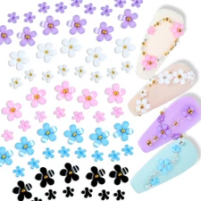 Mixed 3D Pearl Flowers Nail Decoration Crystal Metal Beads Acrylic Nails Art Gem