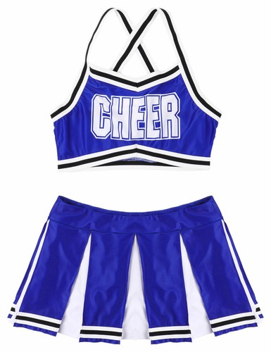 Womens Cheerleader Costume Cheer High School Girl Cosplay Fancy Dress Mini Skirt - Picture 49 of 121