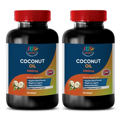 Improve Liver Function - Coconut Oil 3000 - Unrefined - Body Detox - 2B 120Ct