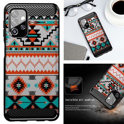 For SAMSUNG [MANY MODELS] - Flexible Carbon Fiber TPU Case - Western Tribal 