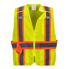 Portwest US385 Expandable Hi-Vis Contrast Reflective Mesh Break-Away Vest ANSI