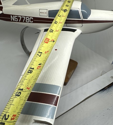 M20J 201 Mooney Wooden Mahogany Airplane Wood Aviation Desk Model 20” Wingspan - Picture 16 of 24