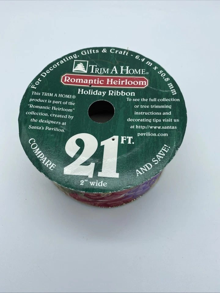 Holiday Ribbon 2" Wide Approximately 21 Ft. Long Trim A Home Romantic Heirloom - Image 2 of 4