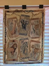 Safari Animals Tapestry Wall Hanging By Milliken Gibson 26x36 Inches