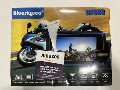 BlueSkysea DV988 4  140°Wide Angle 2CH 1080P Motorbike Wifi GPS Dash Cam