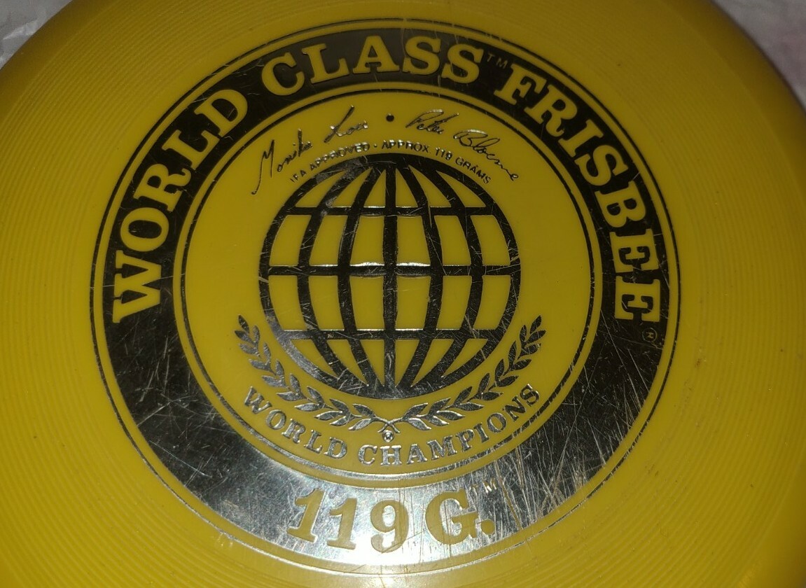 Vtg 1975 World Class Frisbee 119G Yellow Van Sickle World Champion