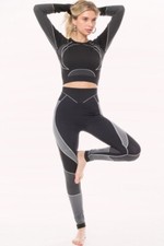 ACTIVE TRACKSUIT SET 2pcs Athletic Co-Ord Seamless Crop Top Pants Gym Sport NEW