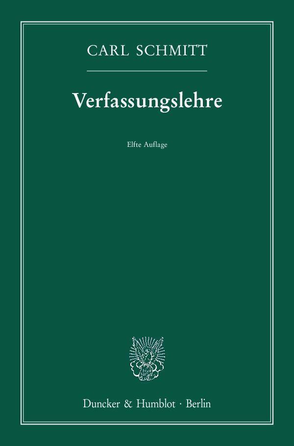 Thumbnail - Verfassungslehre. Carl Schmitt