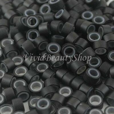 200 4.5mm Black Silicone Micro Rings Links for I Bonded Tip Human Hair Extension