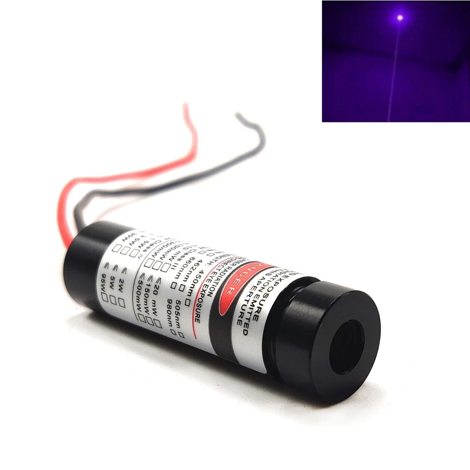 JOLOOYO Violett/Blau 405nm 20mW Verstellbarer Fokuspunkt Laserdiodenmodul 3-5V 13x42mm