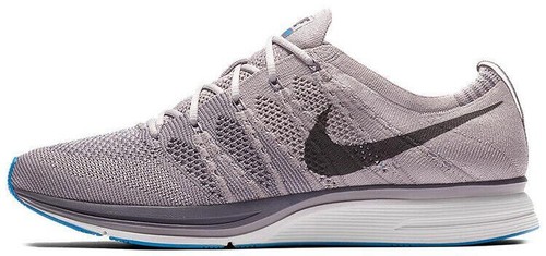 Nike Flyknit Trainer Men\'s Size 7.5 Running Shoes Gray Coral Sneakers 532984-613 Nike Flyknit Trainer Light Grey Coral Red Men main image 4